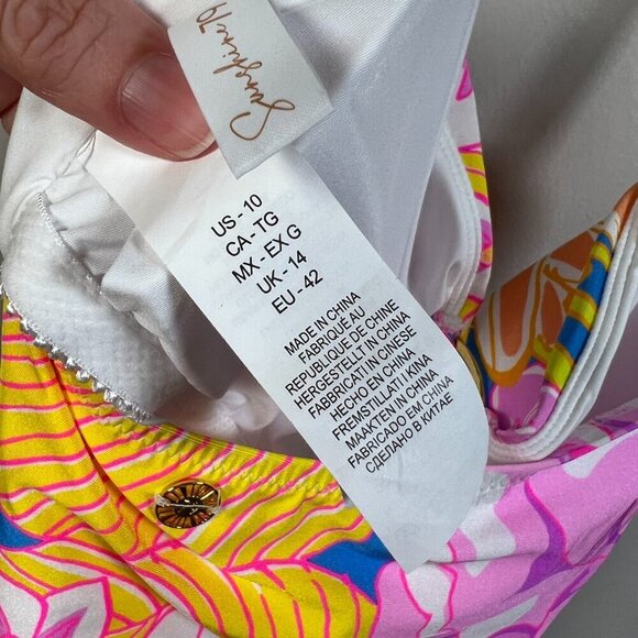 Sunshine 79 Mio Halter One Piece Swimsuit Size 10 Botanical Bliss Floral Beach - Picture 13 of 14